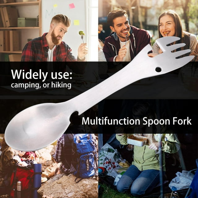 Fugacal Camping Utensil, Multifunction Spoon Fork, Multifunction Outdoor Activities For Camping, Hiking, Backpacking, Boating