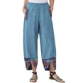 thumbnail image 1 of Pantalones de mezclilla afelpados Gibobby mujer pierna ancha informales irregulares Aqua M, 1 of 5