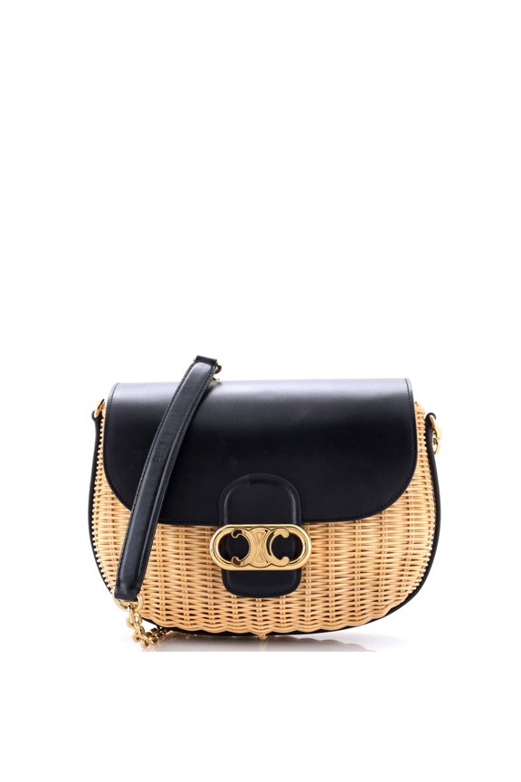 Pre-Owned Chaine Maillon Triomphe Bag Wicker with Leather Small By Rebag