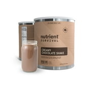 Nutrient Survival Protein Shake, Creamy Chocolate, Whey Protein Powder, Freeze Dried Prepper Supplies & Emergency Food, 40 Nutrients, Gluten Free, Shelf Stable Up to 25 Years, One Can, 15 Servings