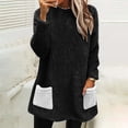 thumbnail image 2 of VISALY Turtleneck Sweatshirt Tunic Sweatshirt Pullover Fuzzy Fleece Sweatshirts Oversized Thermal Sweaters with Pockets Winter Clothes Pullover Sweatshirt Basic Sweatshirts Fall Sweatshirt Black S, 2 of 6