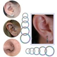 thumbnail image 6 of 18G Clicker Nose Piercing Septum Ring Basic Rainbow Conch Helix Cartilage Piercing Earring, 6 of 6