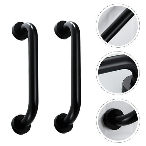 BESTYASH 2Pcs Bathtub Assistance for Elderly Black Aluminum Stability Support Bathroom Use