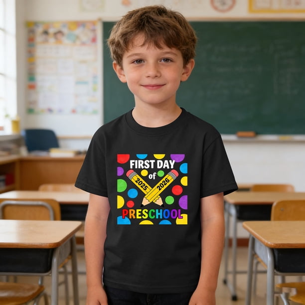 Blusas y camisas de manga corta con cuello redondo para niños y niñas, camisetas gráficas de manga corta, blusas con estampados bonitos para la temporada escolar.