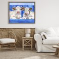 thumbnail image 3 of Stupell Industries Rustic Lodge White Cows on Blue Sofa Brown Floating Frame Canvas Art, 31 x 25, by George Dyachenko, 3 of 8