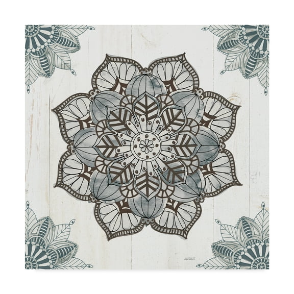 Trademark Fine Art 'Mandala Morning V Blue and Gray v2' Canvas Art by Anne Tavoletti