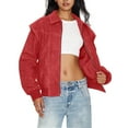 thumbnail image 1 of RXMEKW Cropped Jacket Women, Vintage Leather Jacket with Oversized Functional Pockets, 1 of 7