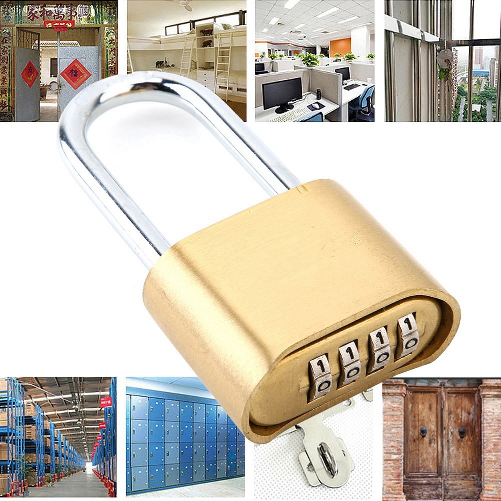 YLSHRF Brass Padlock, Waterproof Password Lock, Outdoor Lock 4 Digit