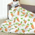 thumbnail image 6 of Honeii Vegan Fruit Carrot Print Fleece Blanket - Throw Blanket for Bed, Sofa, Couch, Camping, and Travel , Microplush Ultra Soft Warm Blanket-80"x60", 6 of 7