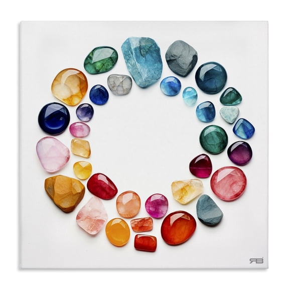 Stupell Industries Contemporary Gradient Gemstones in Circle Canvas Art, 17 x 17, by RB