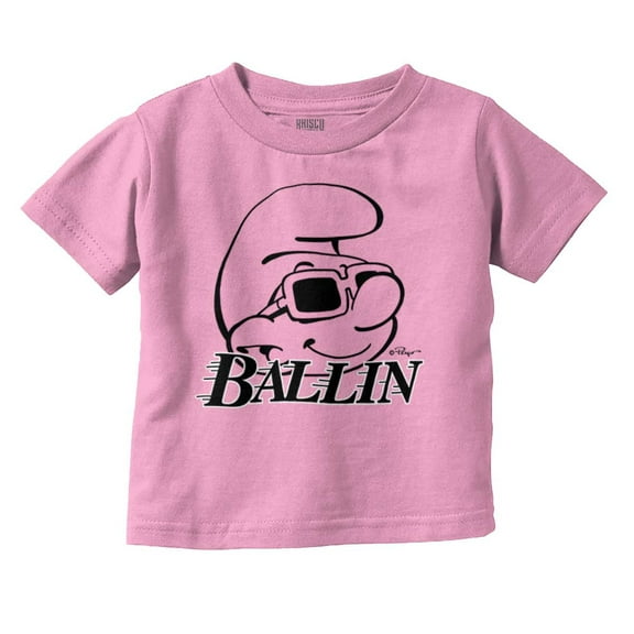 Novelty Cool Smurf Funny Ballin Toddler Boy Girl T Shirt Infant Toddler Brisco Brands 7T