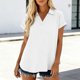 thumbnail image 4 of Camisetas de Manga Corta Extra Larga para las Mujeres Blusa con Cuello en V Azul Claro, 4 of 8