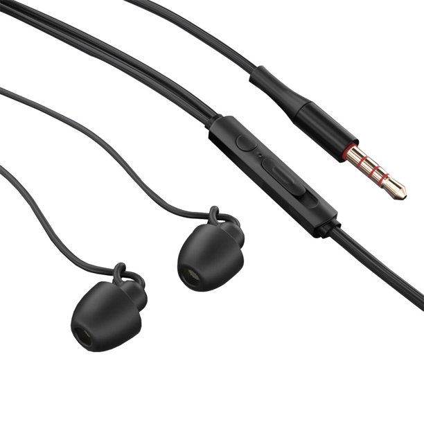 Auriculares antirruido para dormir Botón de control Auriculares Cancelación de ruido Auriculares universales Suministro individual 3 5 mm BlancoSolo 3 5mm NegroPorcelana Deng Xun unisex