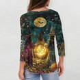 thumbnail image 6 of JoveMarine Halloween Shirts for Women, 3/4 Sleeve Crew Neck with Moon Bat Print, Loose Fit Fall Graphic Tee,Navy 2XL, 6 of 7