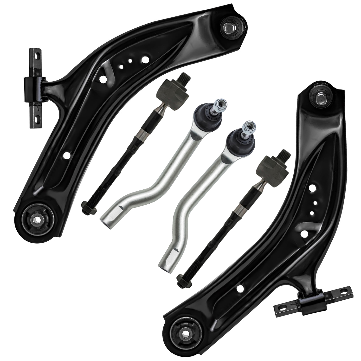 MaXpeedingrods Front Lower Control Arms, Tie Rods & Sway Bar Links Kit For 2013-2018 Ford Fusion & Lincoln MKZ