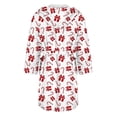 thumbnail image 5 of Women's Fleece Plush Robe Long Warm Plush Bathrobe Loungewear Jacket Printed Comfort Robe, 5 of 5