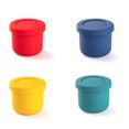 thumbnail image 1 of Recipiente de silicona para almacenar alimentos de varios colores, juego de 4, recipientes herméticos reutilizables con tapa, recipiente para refrigerios, 1 of 6