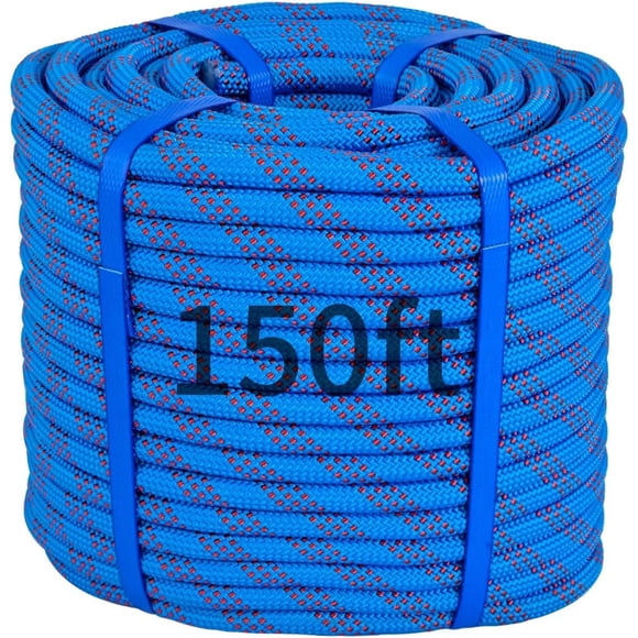 Cuerda de escalada Kynara Bull de 150 pies (45 m) de nailon, 3/8 pulgadas, azul