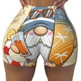 thumbnail image 2 of Lsque Hello Summer Cute Gnome Pattern High Waisted Biker Shorts for Women-Tummy Control Fitness Athletic Workout Running Yoga Gym Shorts,Moisture-Wicking-, 2 of 9