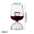 thumbnail image 2 of Valentine’s Pink Heart-Wing Lowball Glass - Double-Ended Crystal Tumbler with Striped Design, Romantic Wine & Dessert Glass for Couples, Elegant Love-Themed Drinkware for Date Nights, 350ml, Pink, 2 of 8
