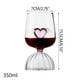 thumbnail image 3 of Vaso bajo de cristal con alas de corazón y doble punta para San Valentín, ideal para vino y postres románticos, con diseño de enano a rayas., 3 of 9