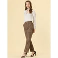 thumbnail image 3 of Pantalones a cuadros casuales Allegra K para mujer marrón XS, 3 of 5