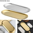 thumbnail image 4 of Stainless Steel Oval Plate Creative Restaurant Dessert Plate Towel Tray, 4 of 8