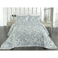 thumbnail image 2 of Ambesonne Spring Quilted Bedspread Set 3 Pcs, Watercolor Flower Foliage, Twin, Blue Grey and Pale Lavender, 2 of 4