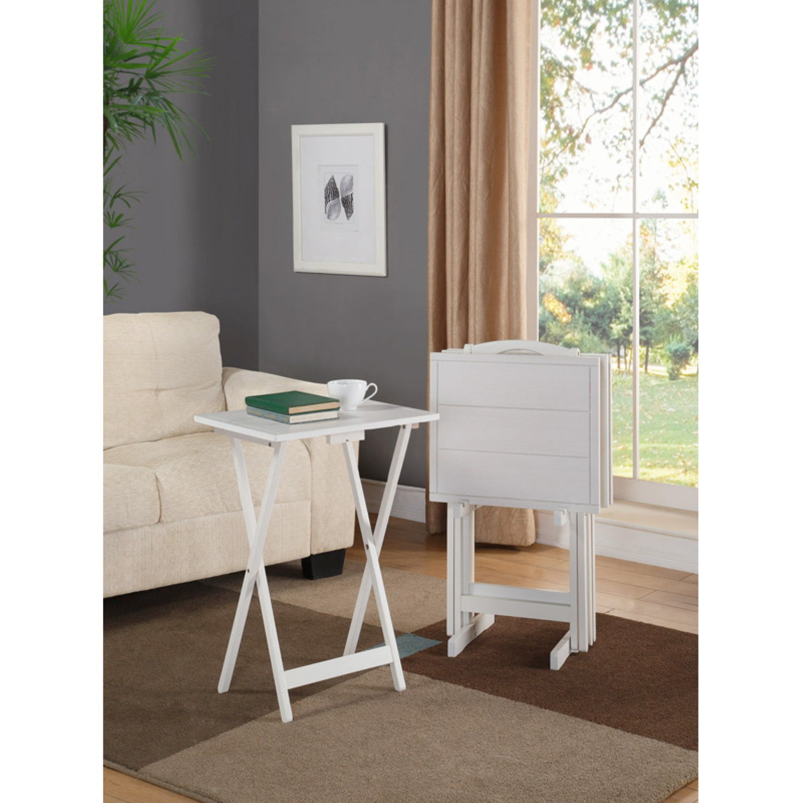 Powell Lisbon Tray Tables, White by Powell