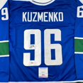 thumbnail image 2 of Autographed/Signed Andrei Kuzmenko Vancouver Blue Hockey Jersey PSA/DNA COA, 2 of 4