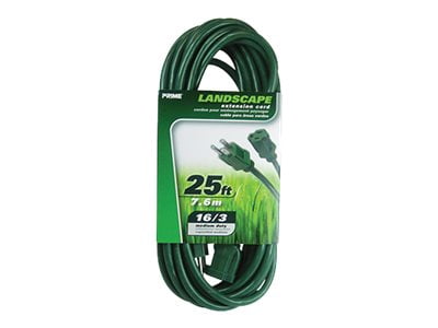Prime EC880625 25' 16/3 SJTW Green Extension Cord