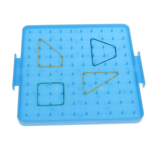 Con De Goma, De Geometría, Juguetes De Enseñanza Y Aprendizaje De Las Matemáticas, Tamaño De 6 cmx 6cm Pulgadas Azul Hugo Placa de tablero de clavos de matemáticas