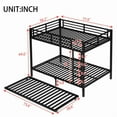 thumbnail image 4 of Full over Full Metal Bunk Bed with Twin Size Trundle, Black, 4 of 18