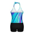 thumbnail image 4 of HAOTAGS Women's Tankini, Solid Color Large Sizes Adjustable Sky Blue 5XL, 4 of 6