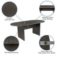 thumbnail image 4 of Flash Furniture Lake 5 Piece Rustic Gray Oval Conference Table Set with 4 Black LeatherSoft-Padded Task Chairs, 4 of 10