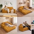 thumbnail image 6 of Leumius 2 Seater Modular Corduroy Sofa with Chaise Lounge,2-in-1 Boneless Convertible Floor Couch,Lazy Double Sofa with Armrest for Living Room Bedroom Apartment Game Guest Room,Yellow, 6 of 11