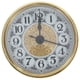 thumbnail image 1 of Mecanismo de reloj redondo con números arábigos, ideal para manualidades en casa u oficina, color dorado., 1 of 8