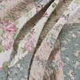 thumbnail image 5 of Chezmoi Collection Jolie 3-Piece Diamond Floral Patchwork 100% Vintage Washed Cotton Quilt Set, Queen, 5 of 7