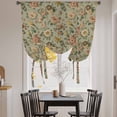 thumbnail image 3 of Vintage Spring Floral Tie Up Curtains 45 Inches Long, Kitchen Window Curtains Over Sink, Farmhouse Flowers Green Vintage Small Window Curtains Shade Balloon Curtains Valances for Bedroom/Cafe 34"x45", 3 of 8