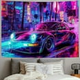 thumbnail image 2 of Nawypu Punk Skull Tapestry Wall Hanging, Japanese Futuristic City Car Poster Decor for Bedroom, Anime Skeleton Cool Astronaut Punk Neon Tapestry for Men Girl Dorm Living Room, 2 of 6