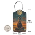 thumbnail image 4 of Sikiie Sunset Prairie Meditating Horse Luggage Tag for Suitcase Leather Baggage Tag with Stainless Steel Loop Privacy Cover for Women Men Girls-2 PCS, 4 of 5