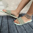 thumbnail image 1 of Sandalias planas con punta abierta y diamantes de imitación para mujer, sandalias cómodas, sandalias informales cómodas para la playa Wmkox8yii hj789, 1 of 8