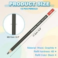 thumbnail image 2 of 12B Drawing Pencils for Sketching, 12PCS Sketch Pencils for Drawing Art Pencils Graphite Wood Pre-sharpened for Drawing Sketching Artists, Black Red, 2 of 6
