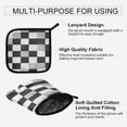thumbnail image 3 of Yayeee Oven Mitts and Pot Holder Set of 4 Heat Resistant Kitchen Gloves Baking Hot Pad, Black and Gray Plaid Pattern, 3 of 5