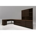 thumbnail image 5 of 36" Mid-Century Modern 2 drawer lateral file in a cognac finish over Brazilian cherry wood with a recessed black base, 5 of 8