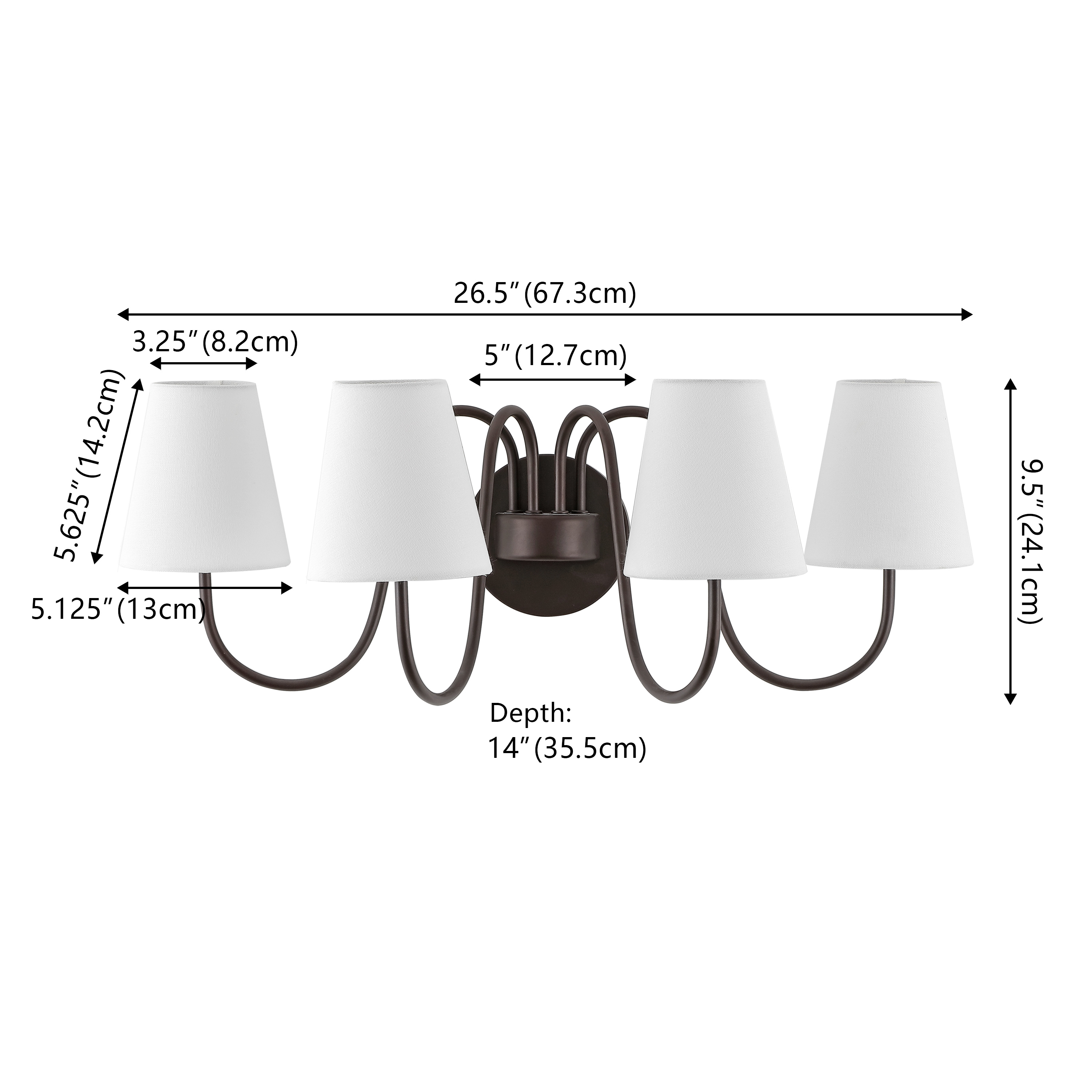 Safavieh Rhea 4-Light 26.5" Contemporary Iron Sconces, White
