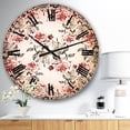 thumbnail image 3 of Designart 'Seamless pattern with red roses' Traditional wall clock, 3 of 3