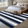 thumbnail image 4 of 6'x9' Area Rugs, Navy Blue Grey Striped Indoor Outdoor Area Rug for Living Room Bedroom, Farmhouse Stripes Minimalist Washable Bathroom Rugs Kitchen Floor Carpet Mats Home Decor Aesthetic, 4 of 8