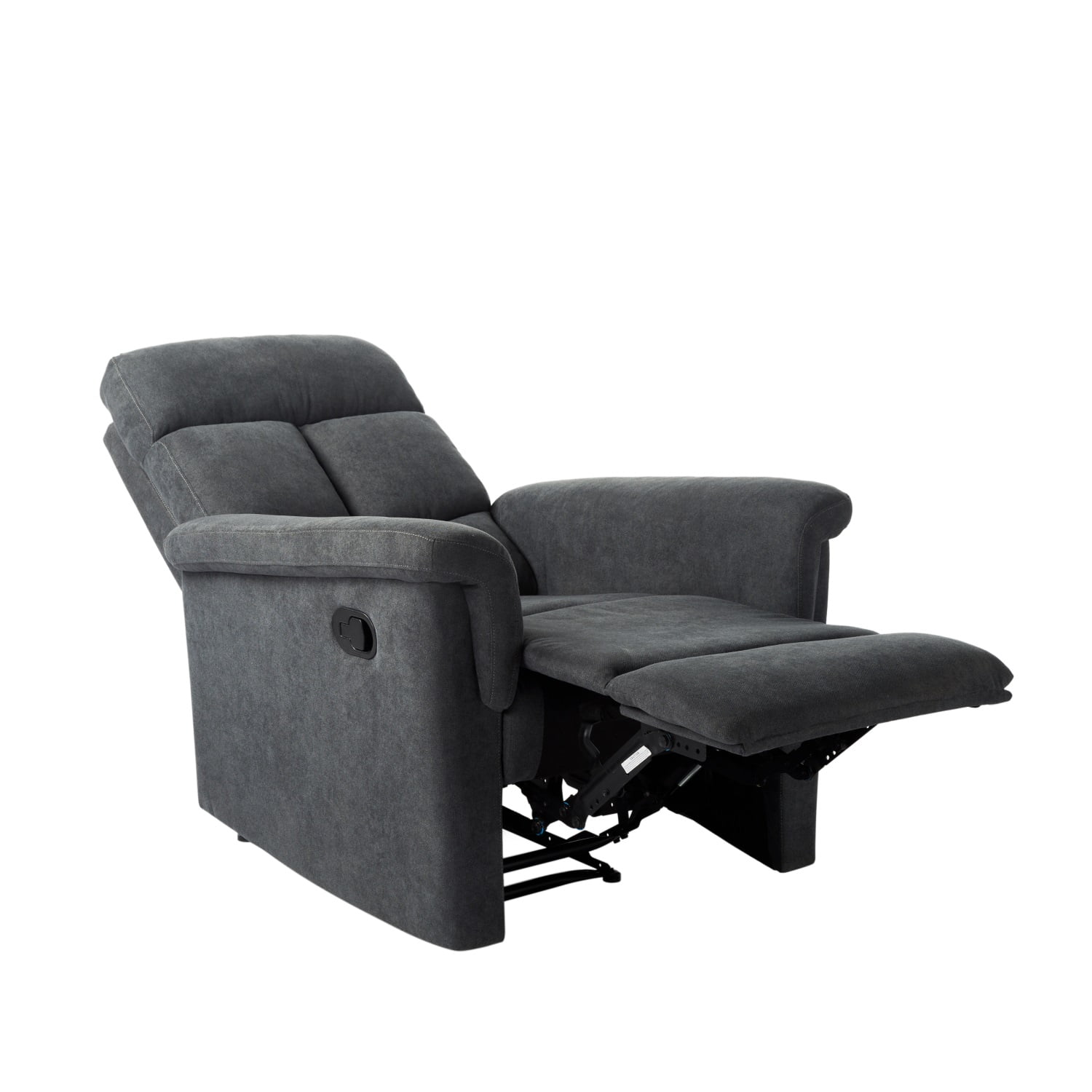 Kadyn Modern Manual Recliner Sofa, 1-seater Relining Sofa for Living Room, Polyester Upholstered Sofa, Grey