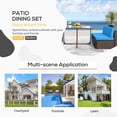 thumbnail image 5 of Vineego 5 Pieces Patio Dining Sets Outdoor Conversation Sets Wicker Patio Sectional Sofa with Tempered Glass Table(Blue), 5 of 7